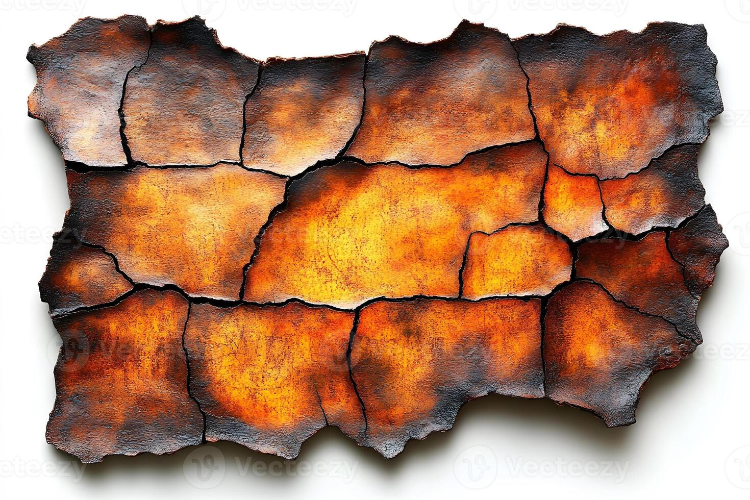 Abstract Cracked Texture with Fiery Hues for Creative Design photo