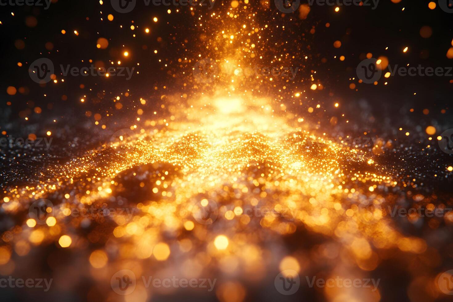 Abstract Golden Sparkles Radiant Energy and Festive Background for Design Projects photo