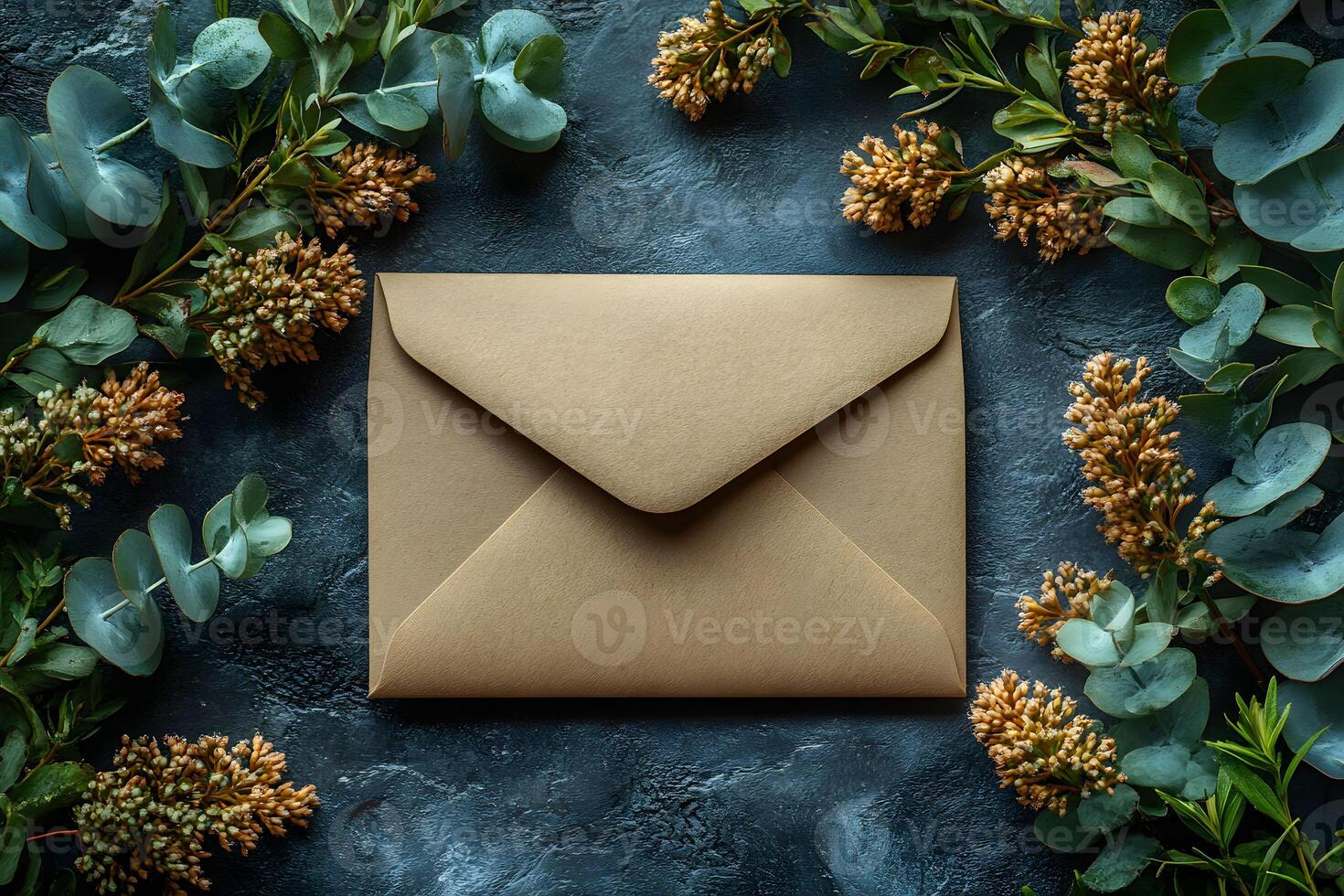Rustic Invitation Design with Greenery and Flowers for Event Stationery photo