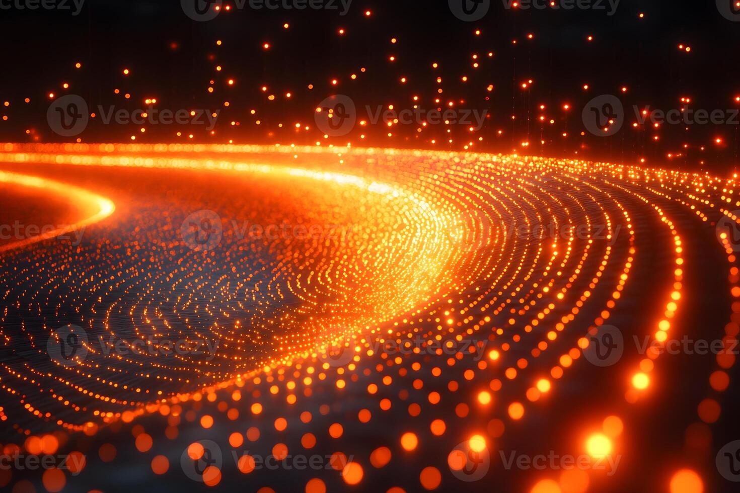 Glowing Futuristic Light Trails in Dynamic Abstract Pattern for Digital Design photo