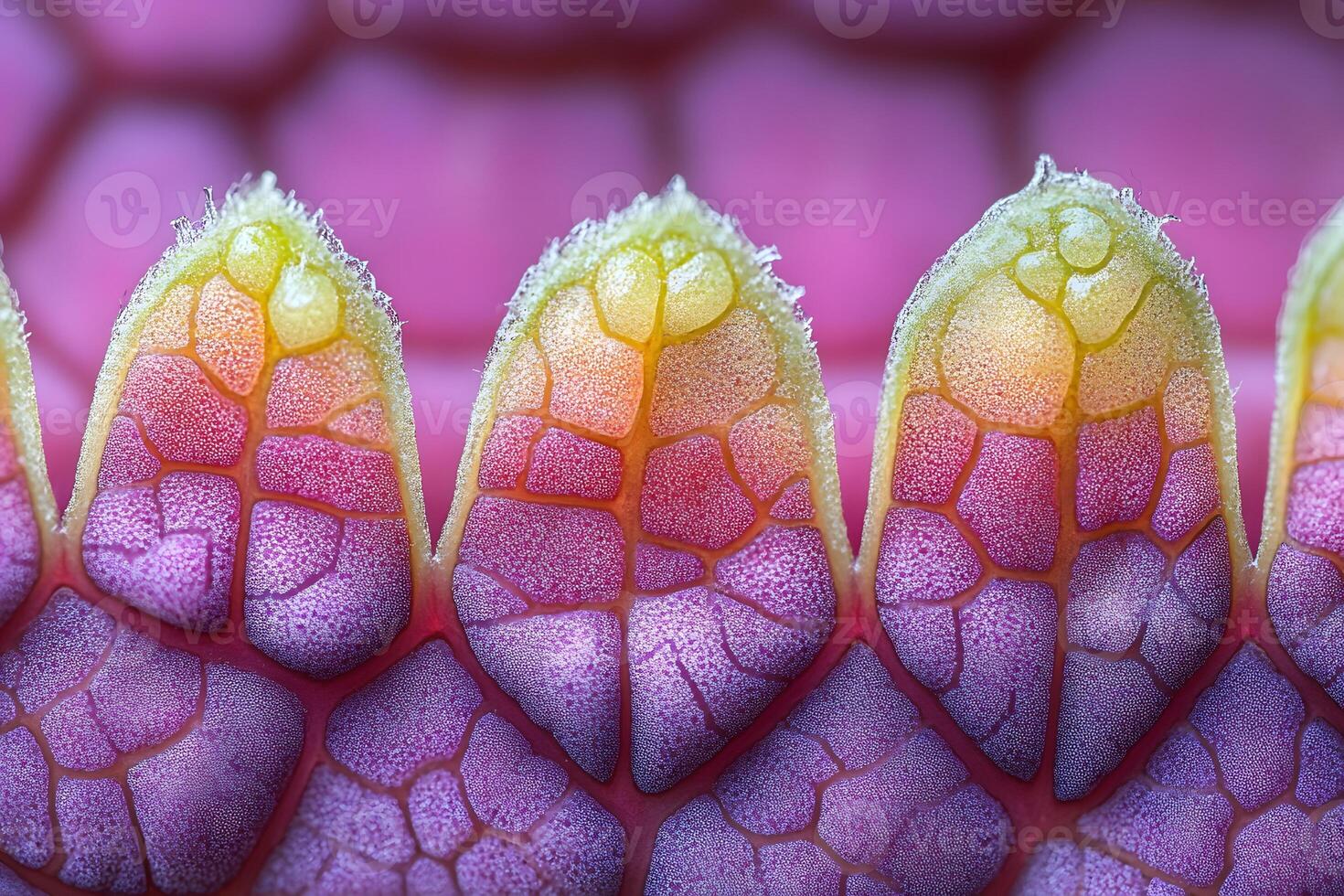Macro Close-Up of Vibrant Plant Cells with Intricate Patterns for Scientific and Educational Use photo