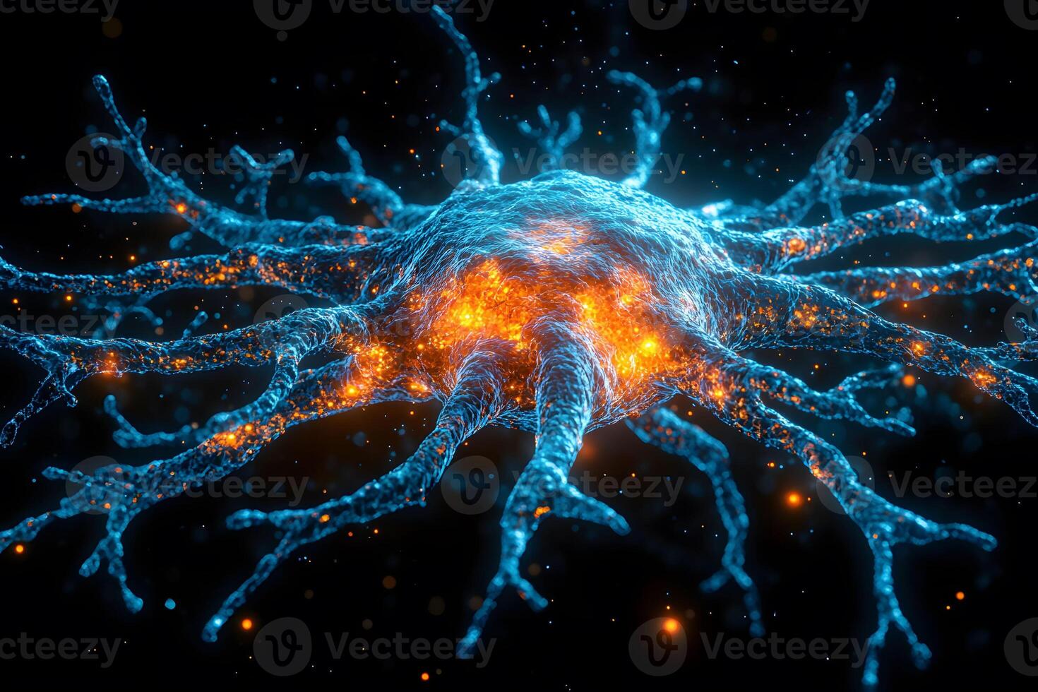 Futuristic Neural Network Concept with Glowing Connections for Sci-Fi Design photo