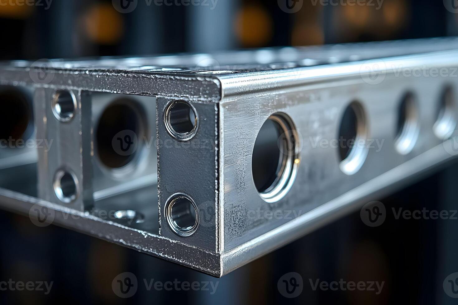 Industrial Metal Beam with Holes for Construction Projects and Engineering photo