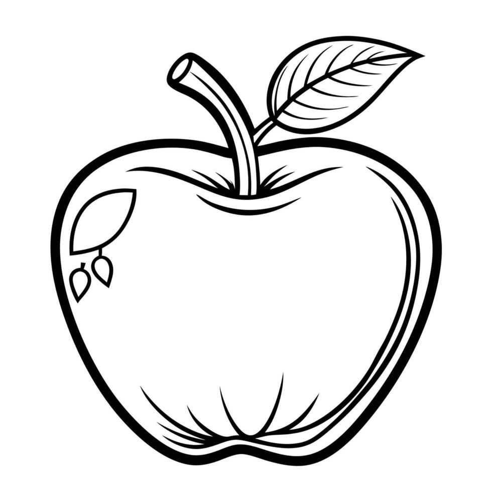 Hand Drawn Isolated Illustration of a Detailed Apple vector