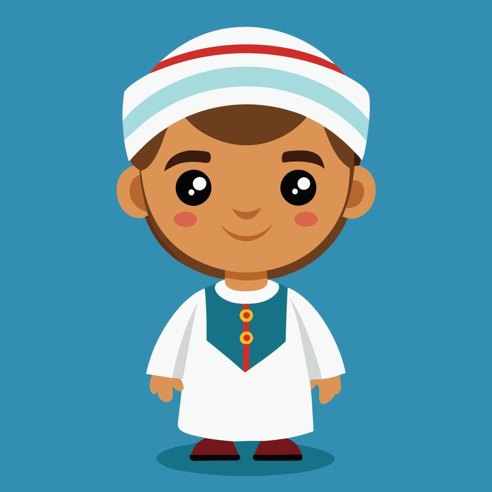 Traditional Omani Character in Cultural Attire vector