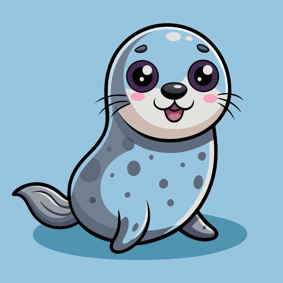 Adorable Cartoon Seal Character Illustration for Stock Use vector