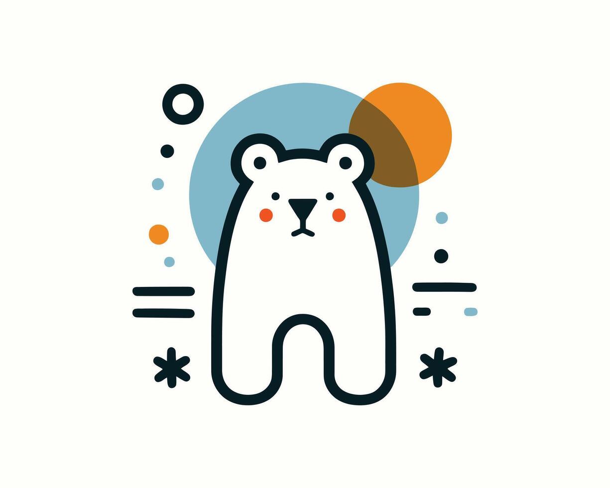 a bear with a sun in the background vector