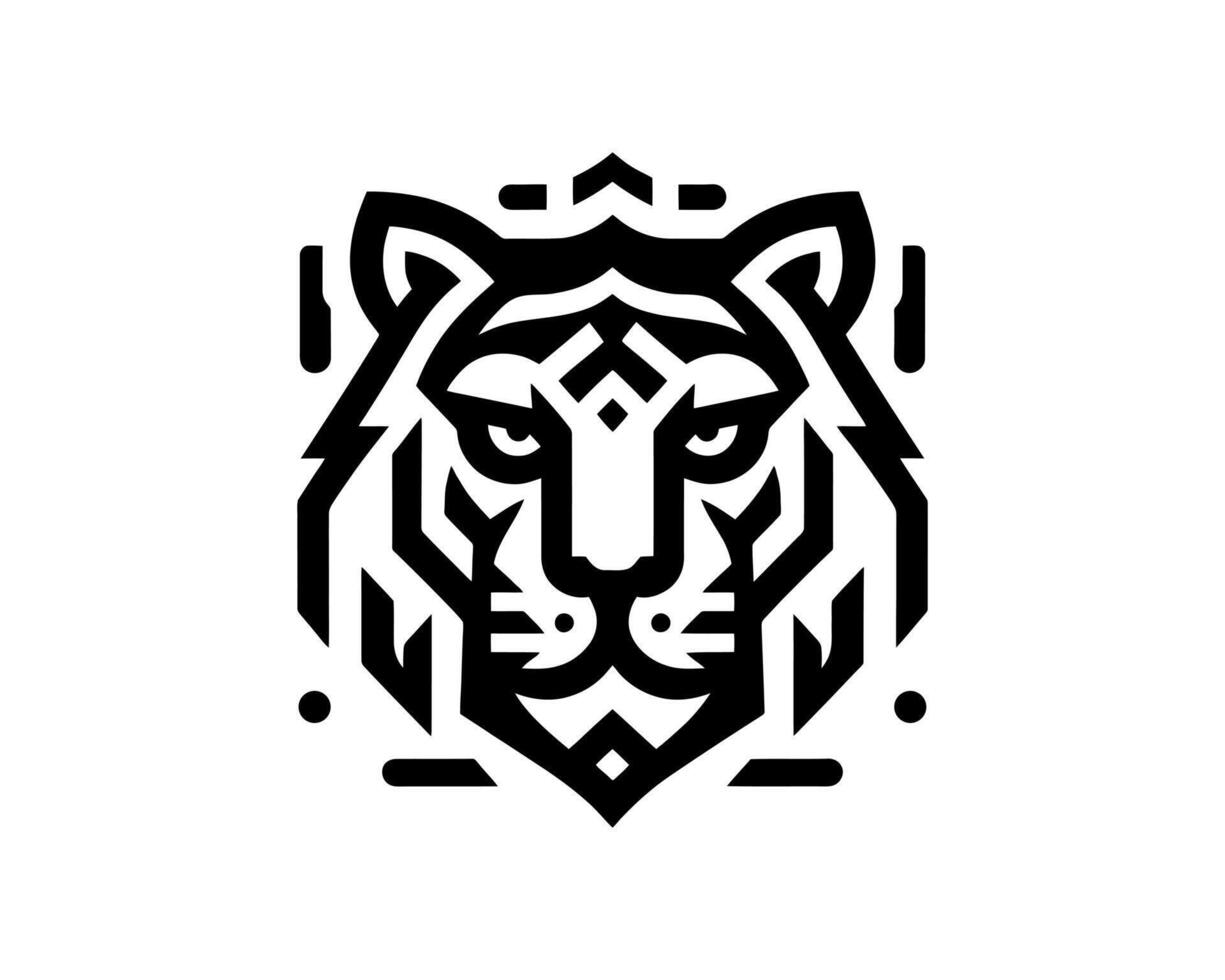 Minimalist Tiger Face Logo vector