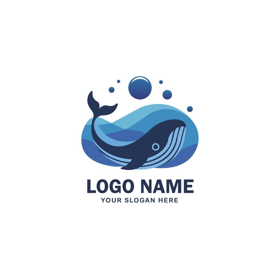 Illustrations of whale logo design concept vector