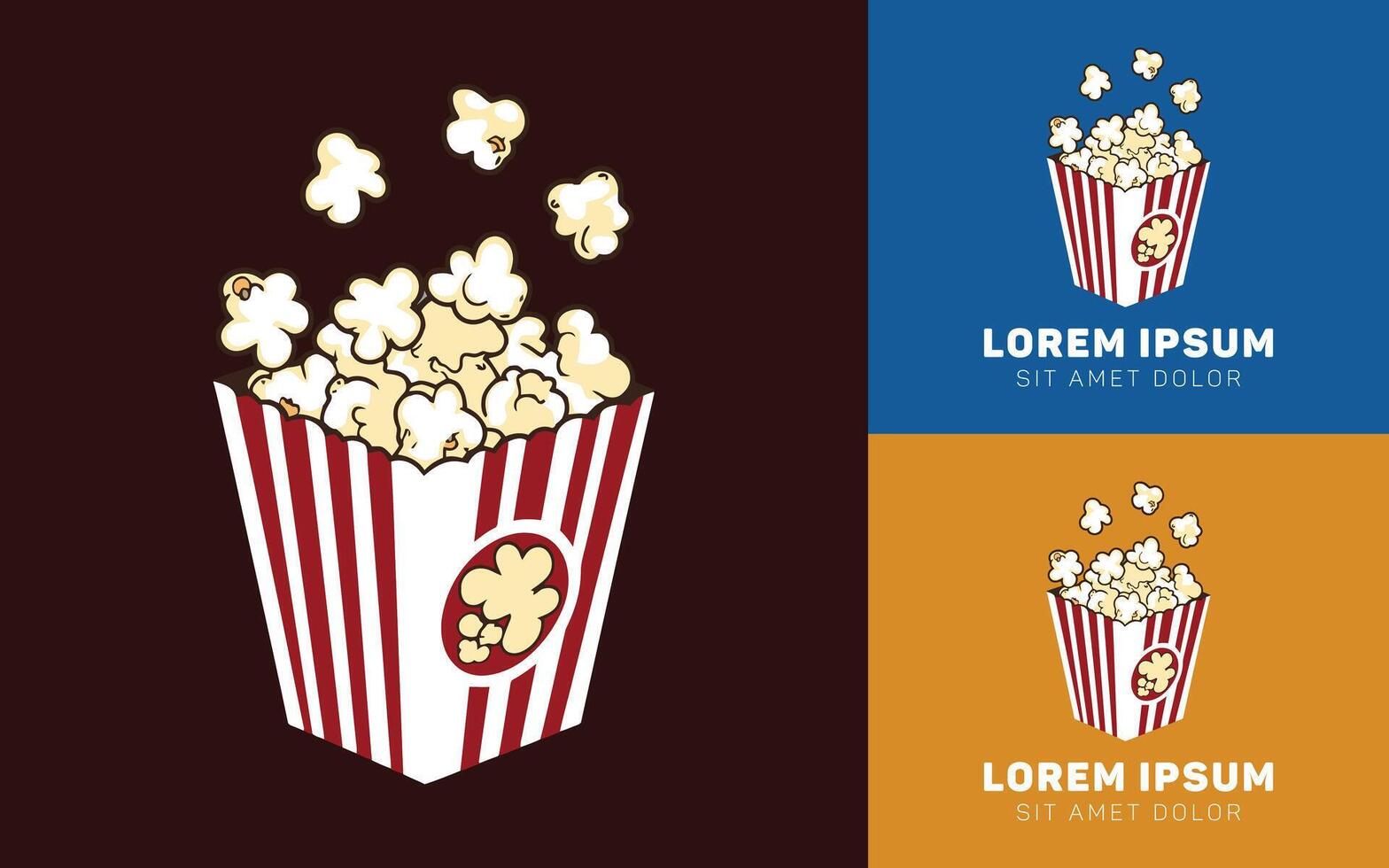 Minimalist Popcorn Bucket Logo with Clean Outline and Fun Style vector