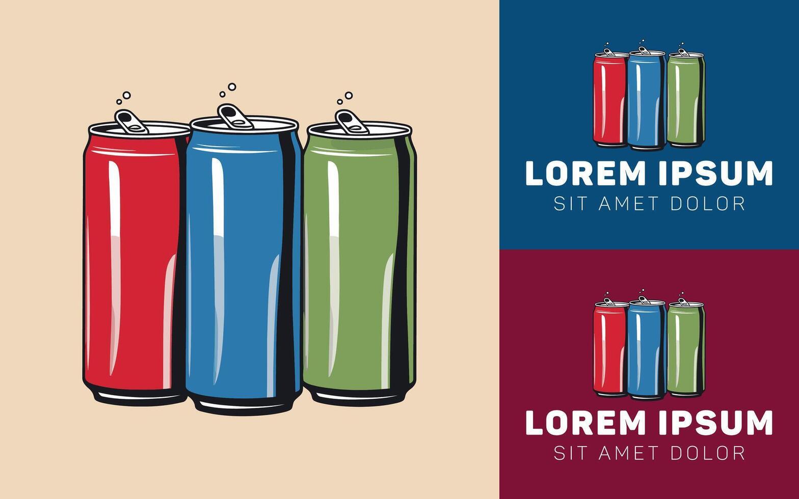 Minimalist Fizzy Soda Can Logo with Simple Clean Illustration vector
