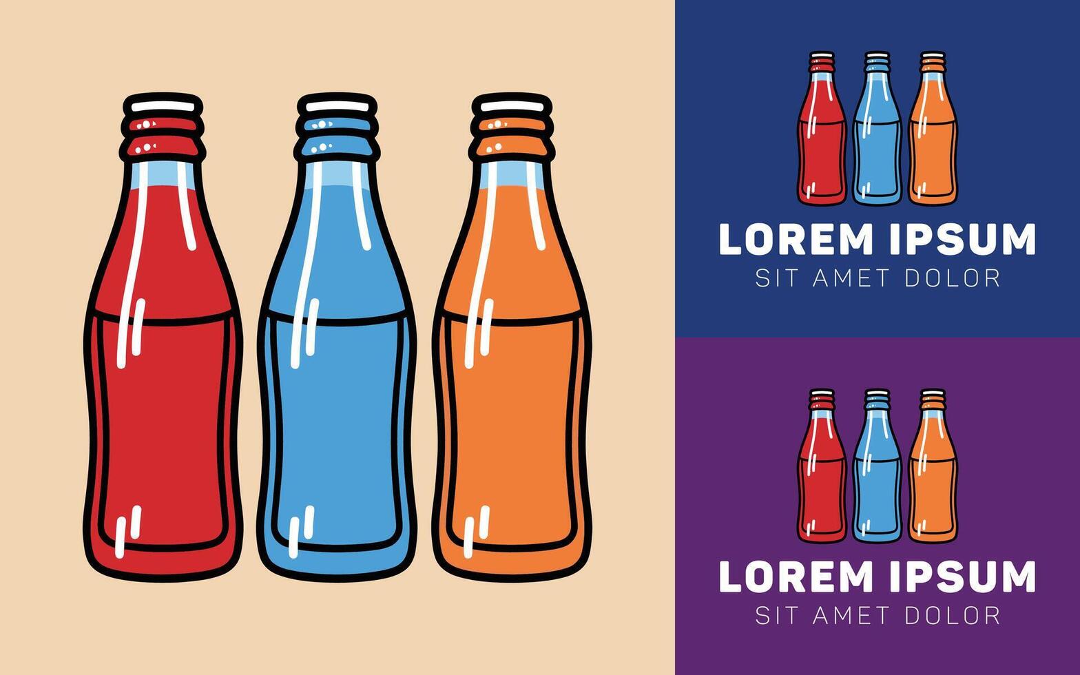 Minimalist Fizzy Beverage Icon Logo with Cool Refreshing Look vector