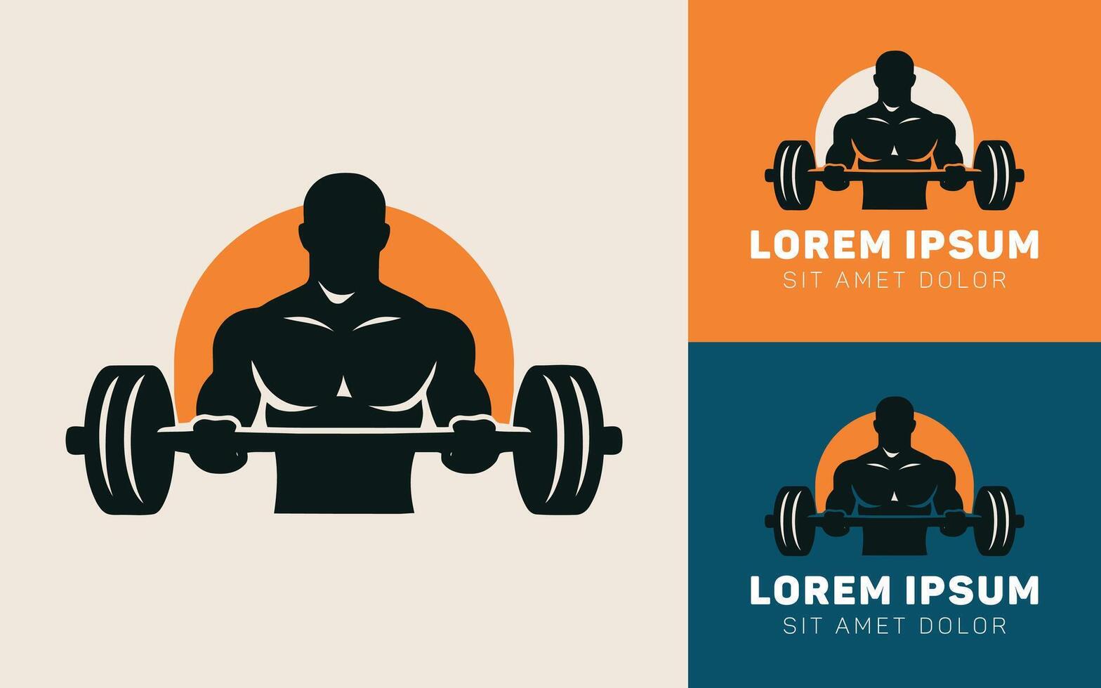 Gym Icon Logo with Dumbbells and Fitness Elements Design vector