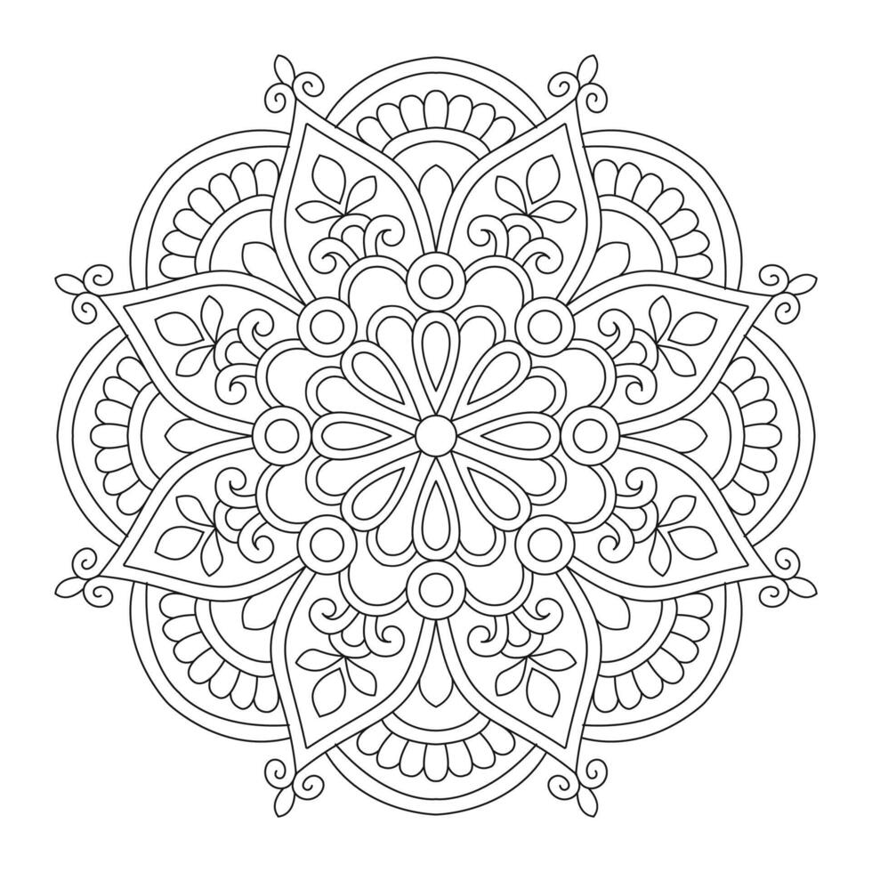 mandala relaxation patterns unique design with coloring book page vector