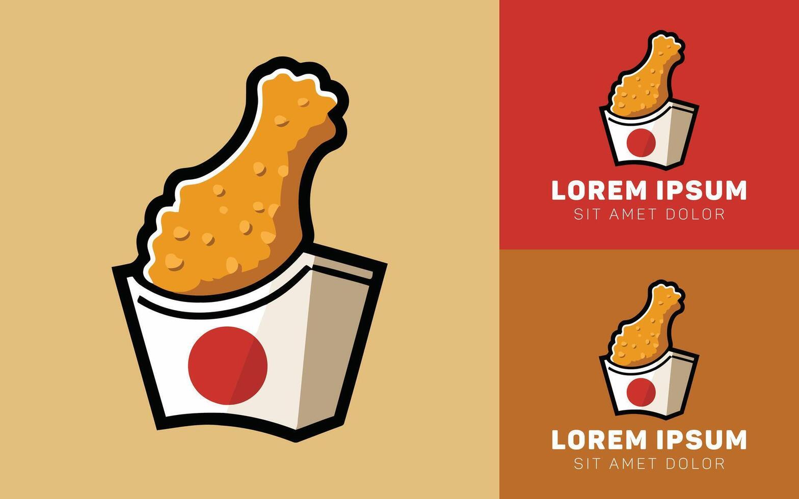 Delicious Fried Chicken Cartoon Logo for Food Branding vector