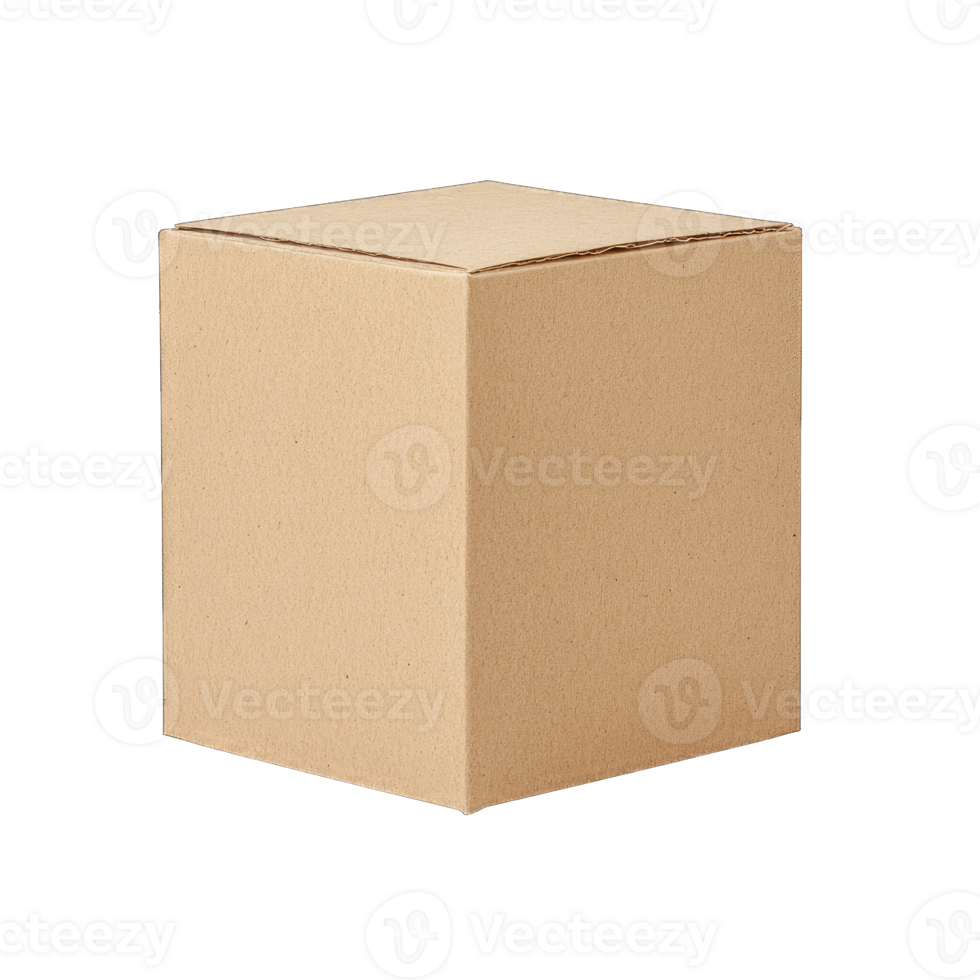 Isolated cardboard box package delivery shipping container mockup design png
