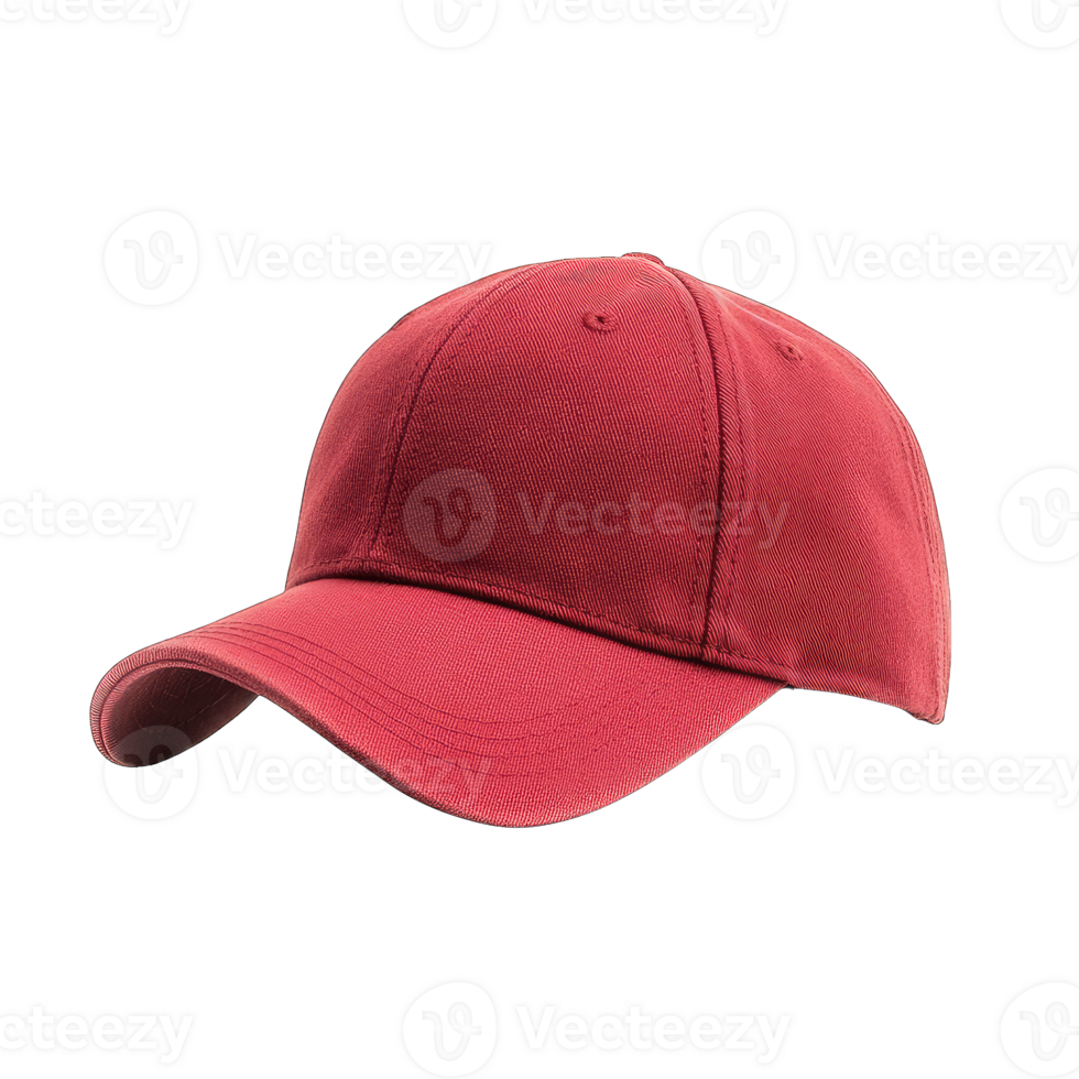 Red baseball cap fashion apparel headwear style clothing accessory mockup png