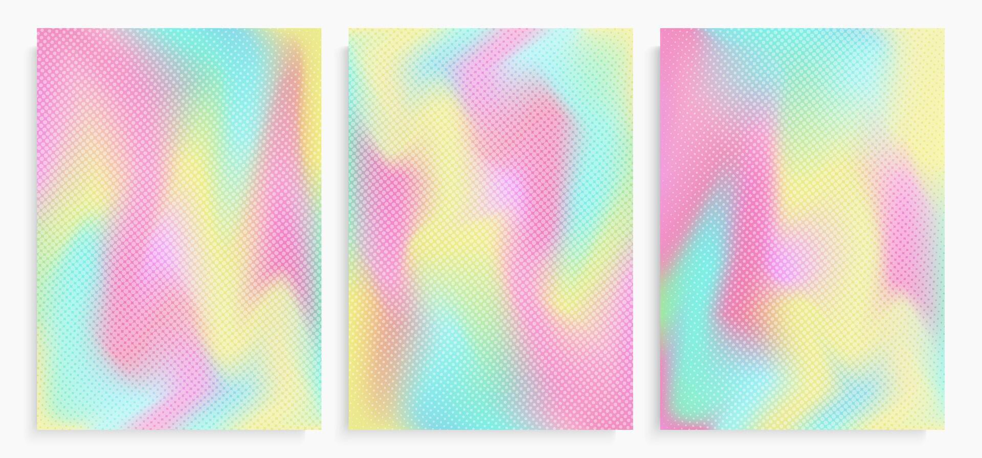 Retro 00s backgrounds with halftone on the vivid colorful blended background. backdrops, illustrations, y2k aesthetics. vector