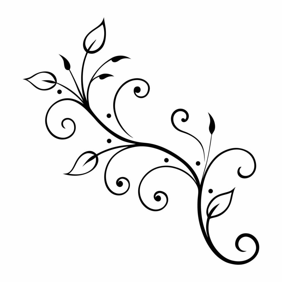 Abstract Elegant floral scroll vector