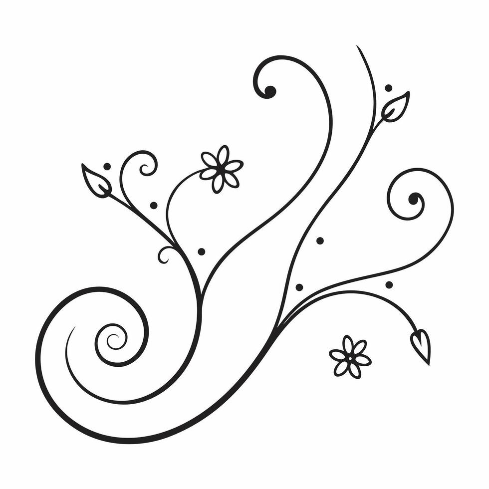 spring swirls decorative design vector