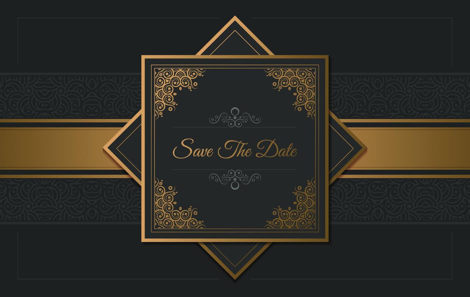 luxury dark invitation background style ornamental pattern vector