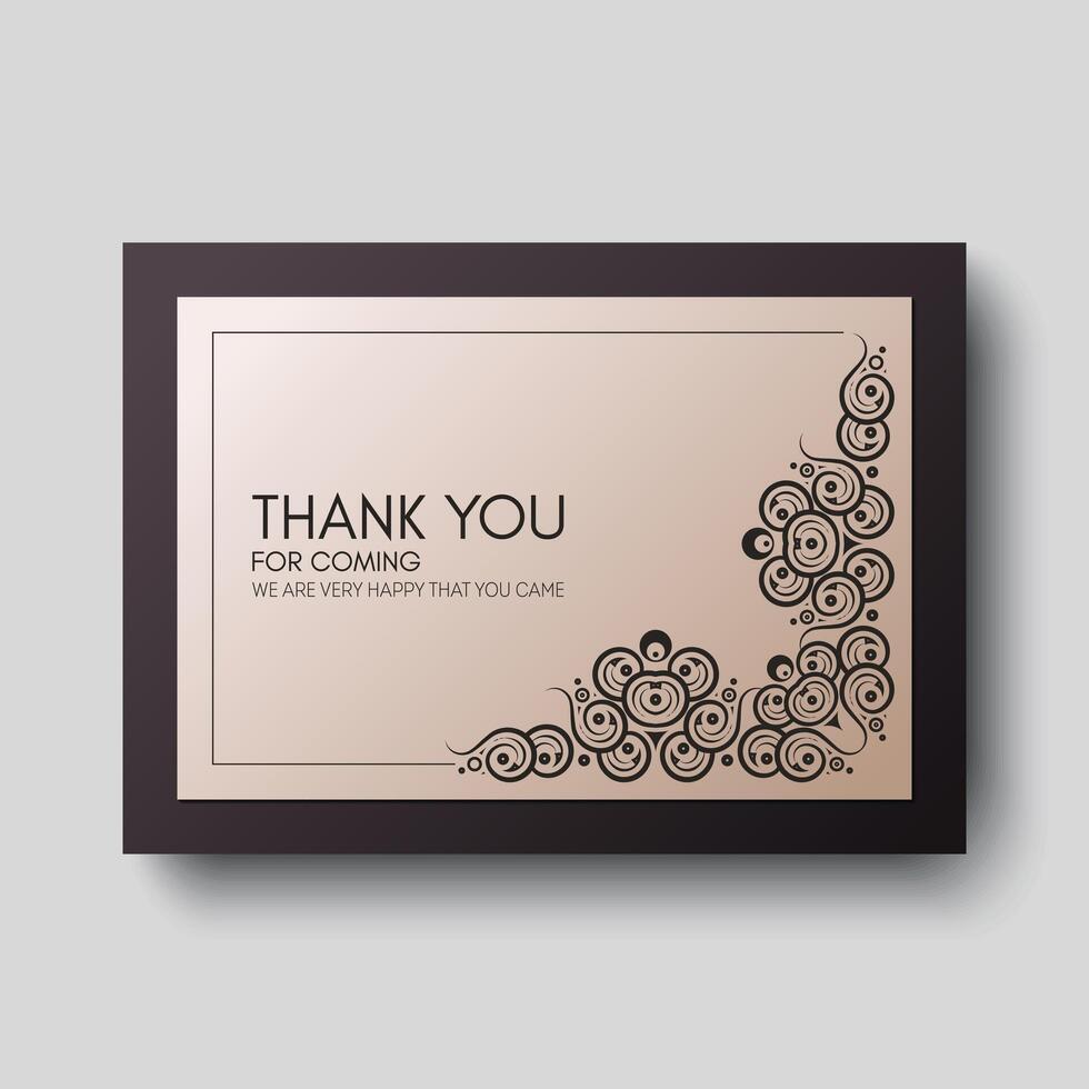 elegant retro thank you wedding card vector