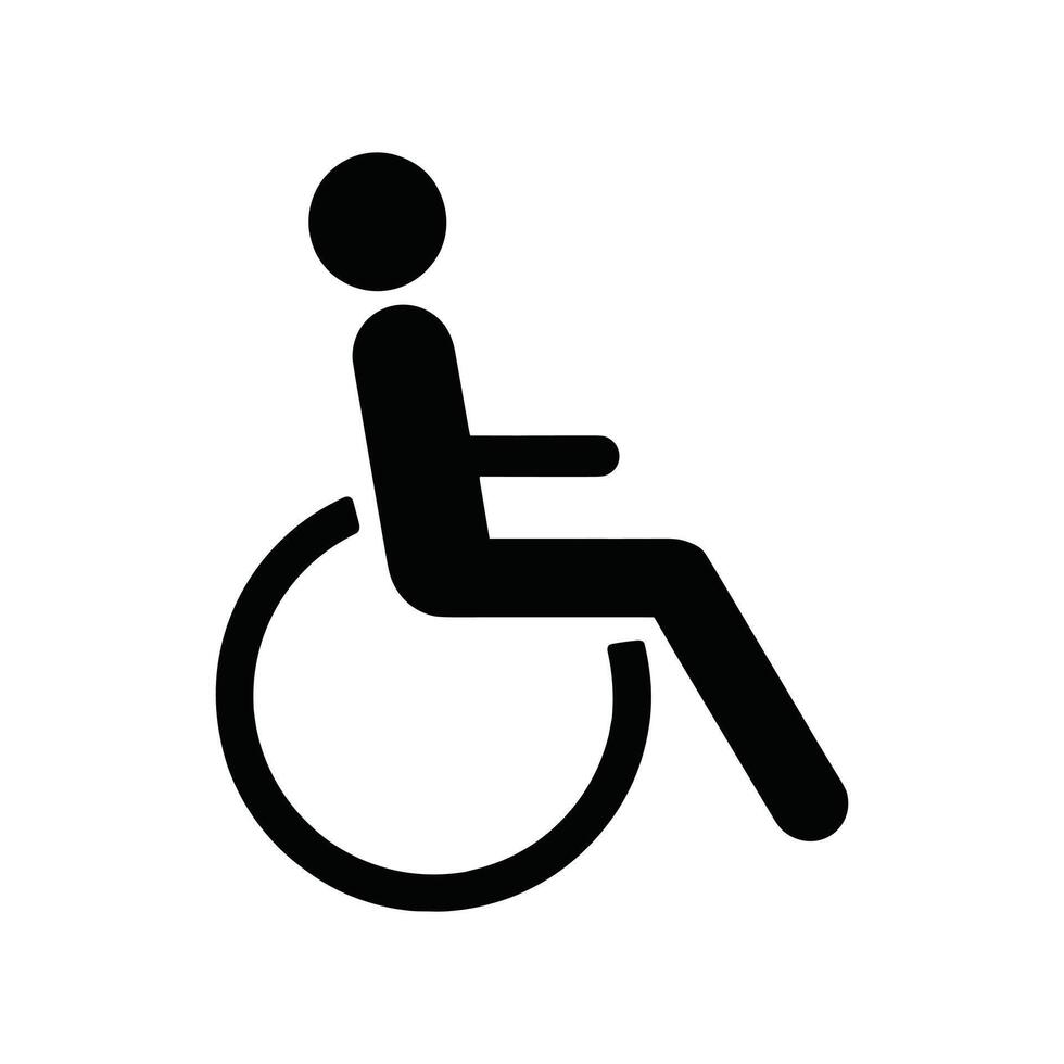 A glyph style icon of disabled person, Disabled sign Icon isolated on white background vector