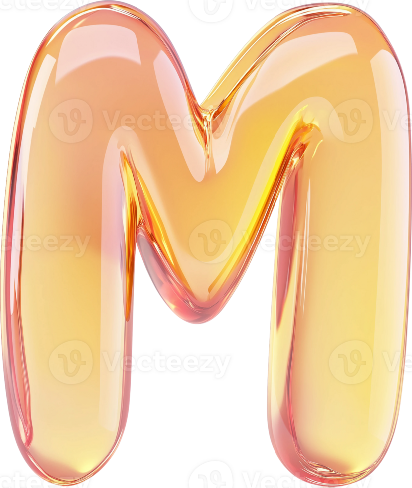 The letter m is made of a glassy material png
