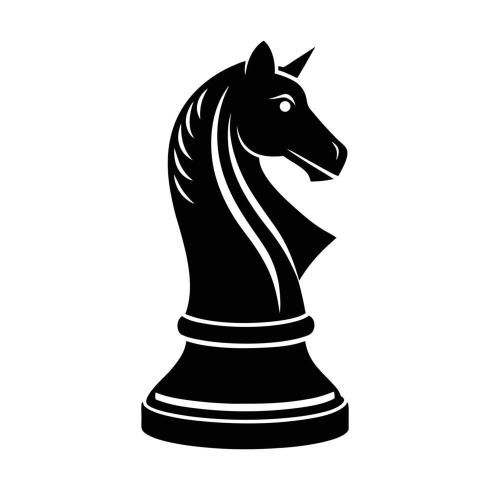 chess knight standing alone on a white background. vector