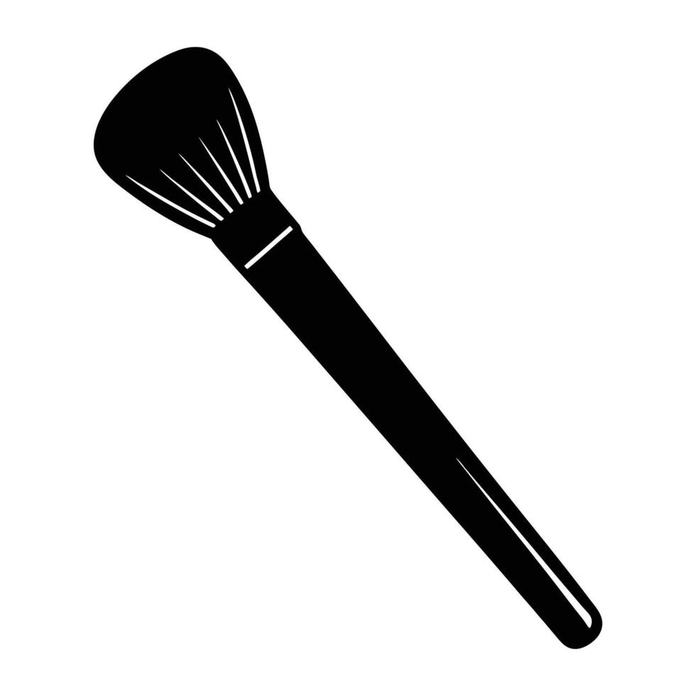 a black and white illustration of a makeup brush vector