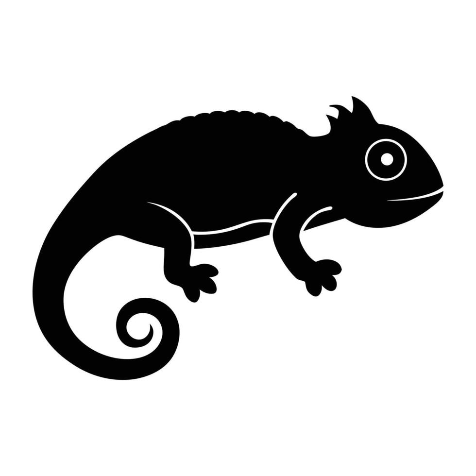 chameleon silhouette illustration. vector