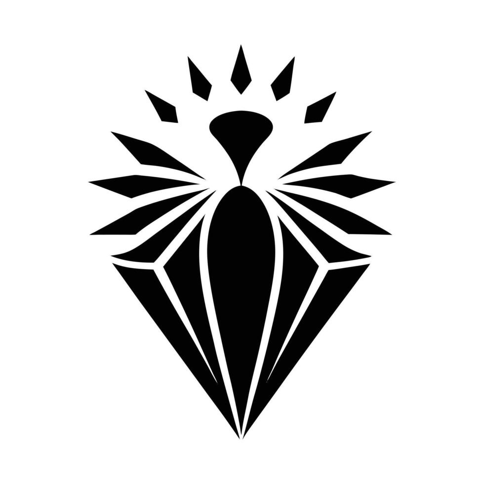 a black and white logo of a diamond vector