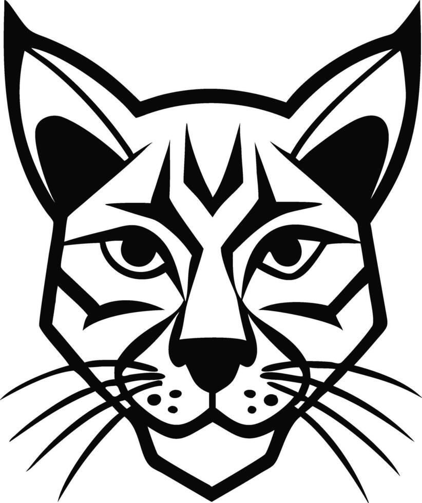 Stylized Cat Face Black-and-White Design for Simple, Modern, and Elegant Animal Art vector