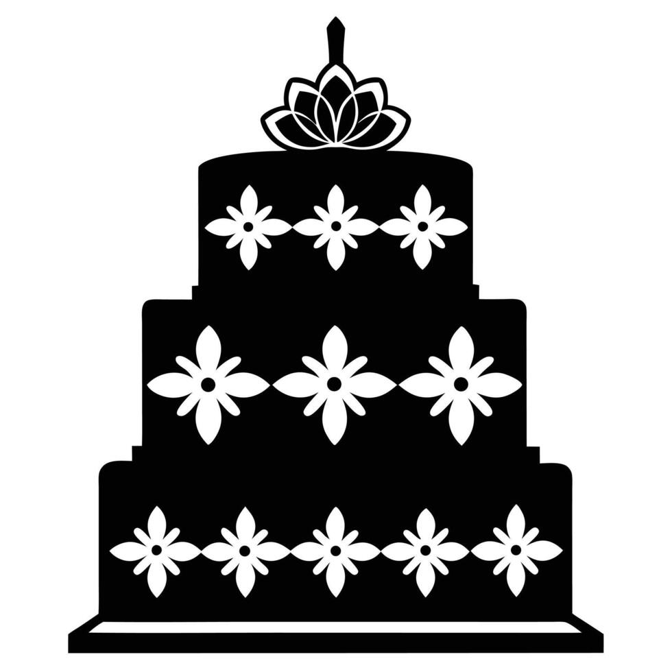 Birthday Cake Icon Two-Tier Cake with Three Candles for Celebration and Party Designs vector
