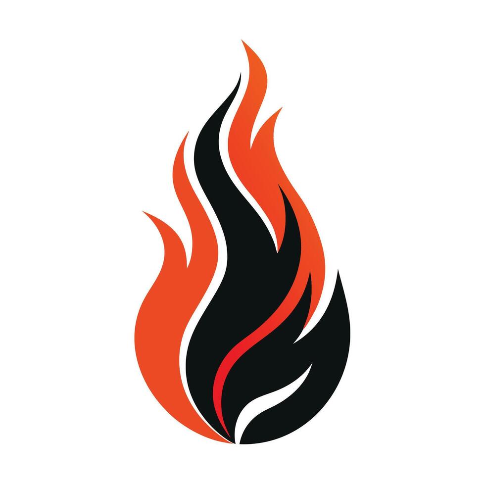 Stylized Two-Color Sun and Fire Minimal Illustration for Concept Art, Heat, and Nature Themes vector