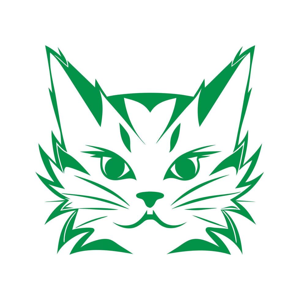 Stylized Cat Head Elegant Illustration for Pet, Feline, and Animal Projects vector