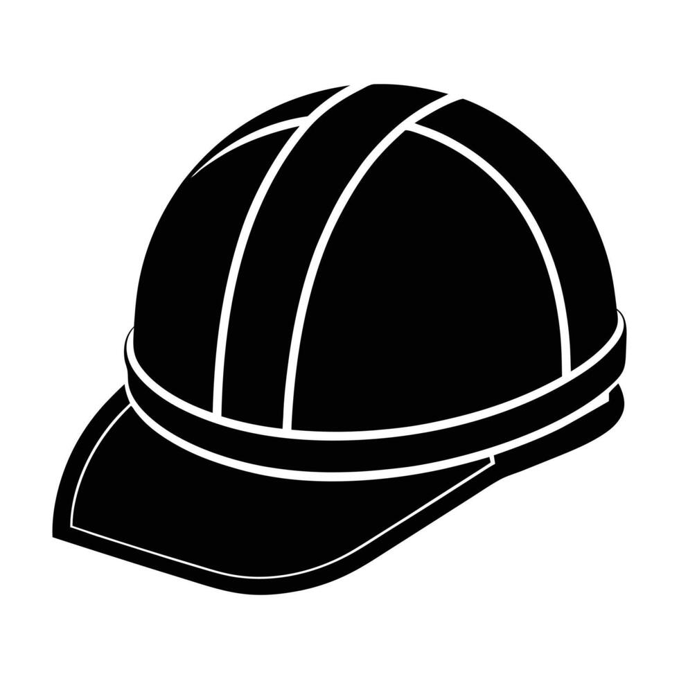 construction helmet silhouette white background. vector