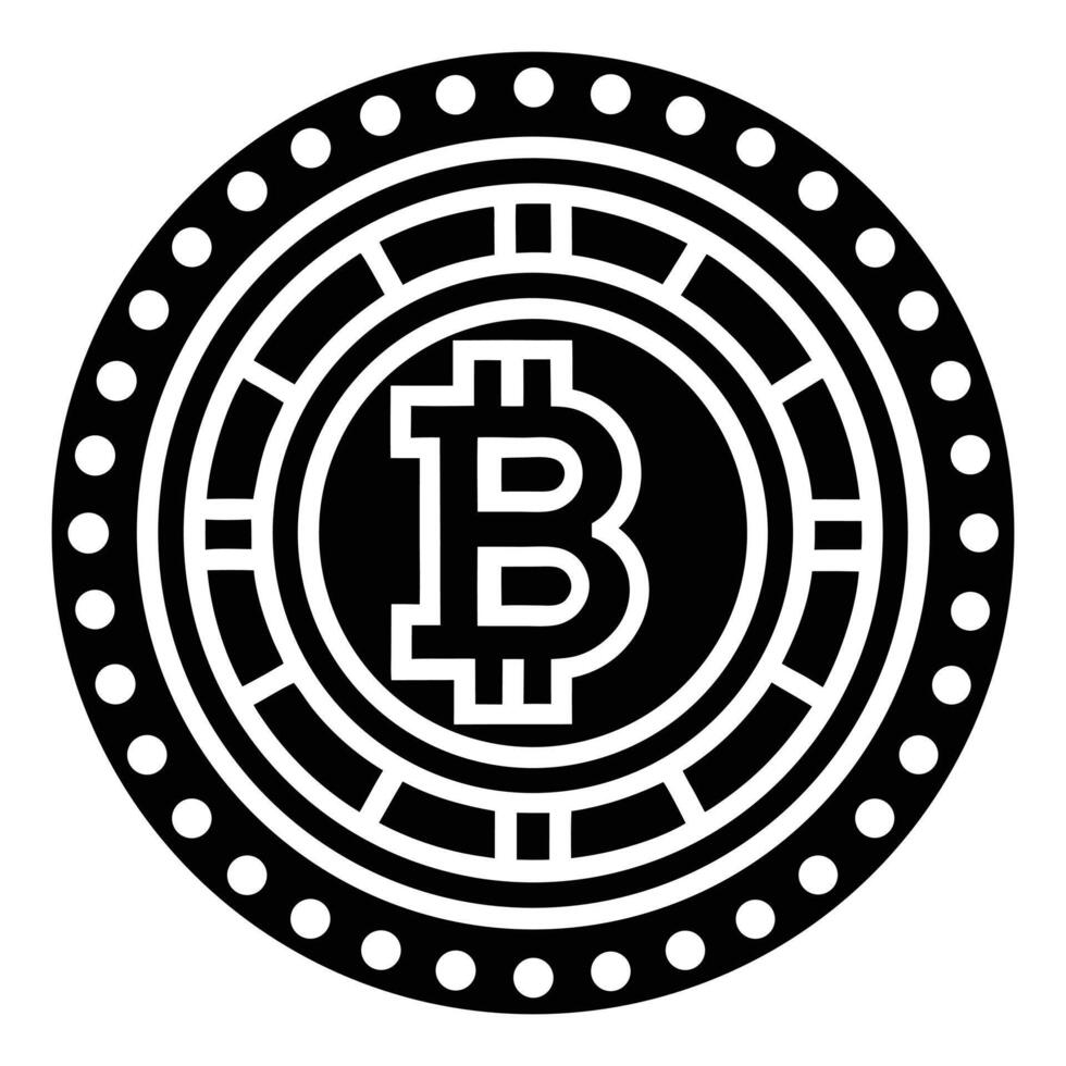 bitcoin logo black and white. vector