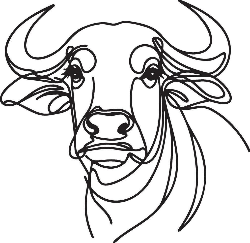 A Buffalo Head Line Art. vector