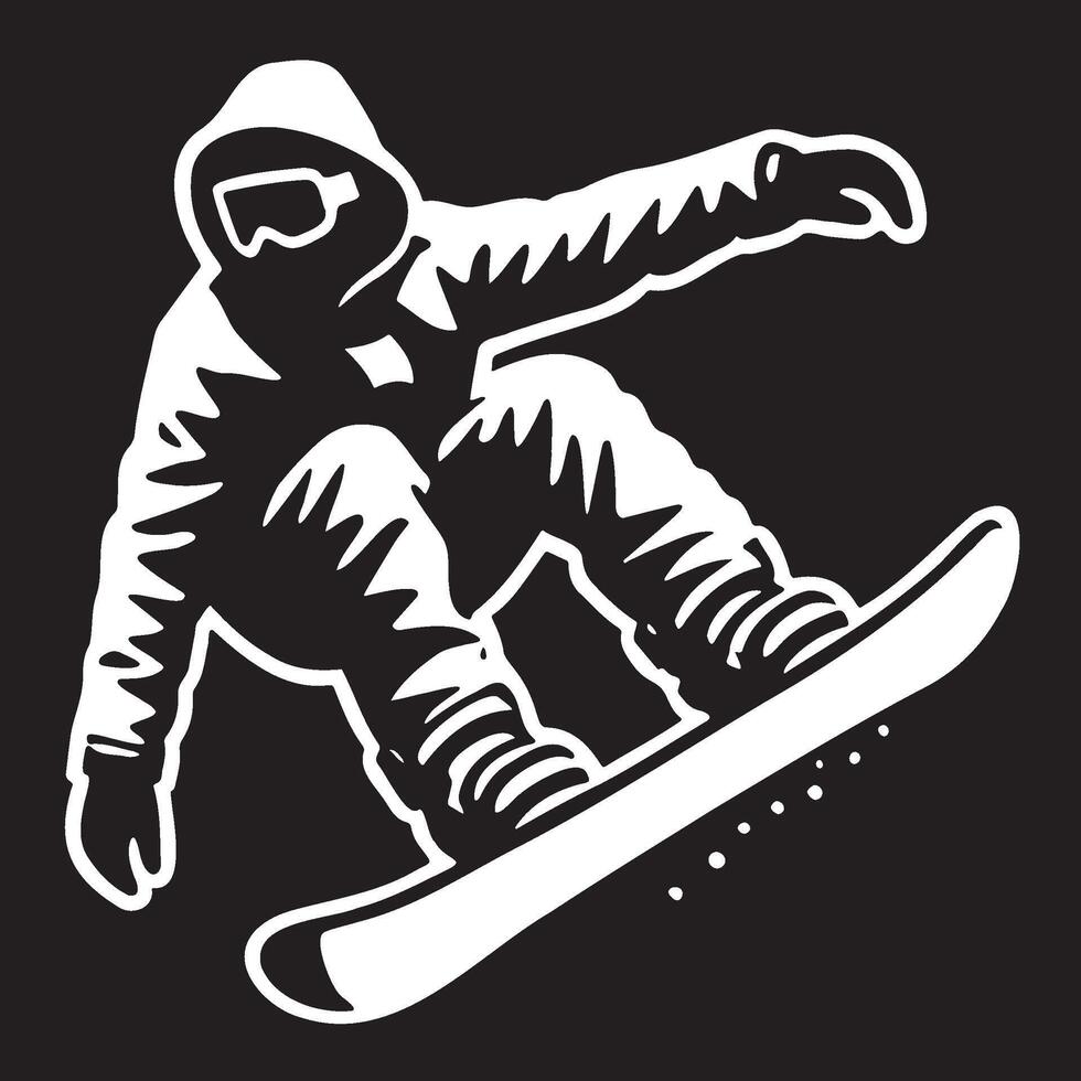Skiboard Player Logo Illustration. vector