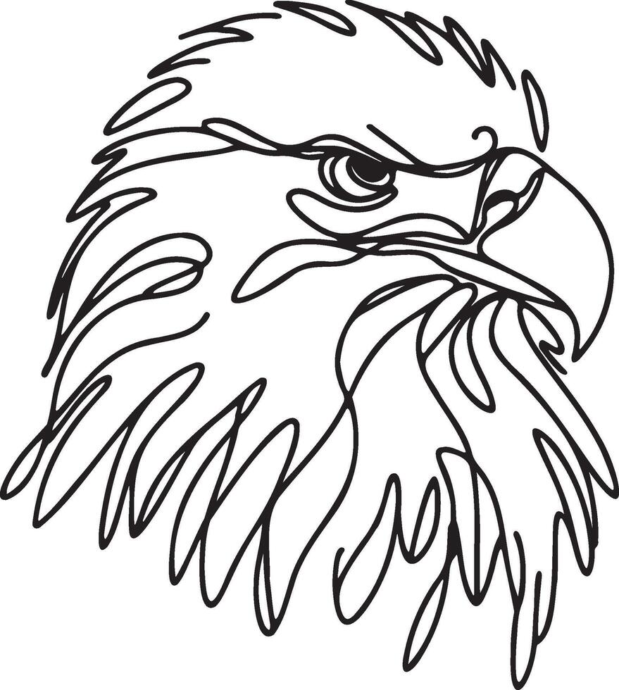 Eagle Head Line Art. vector