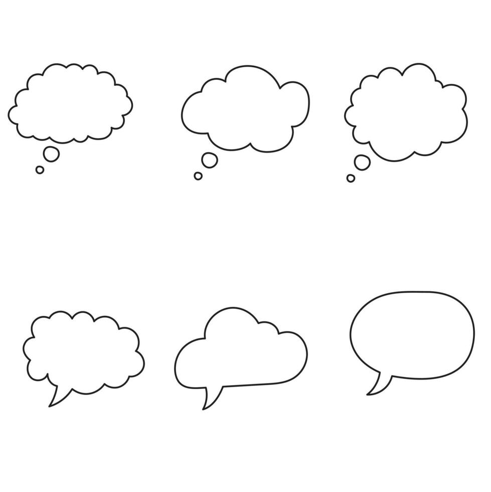 S new Conversan Bubbles A collection of diverse speech and thought bubbles in a clean, minimalist style, perfect for adding visual interest to your message. vector