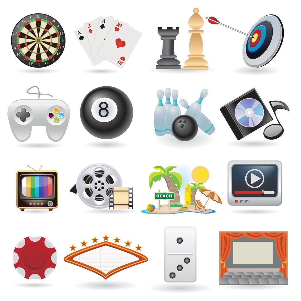 A set of entertainment icons vector