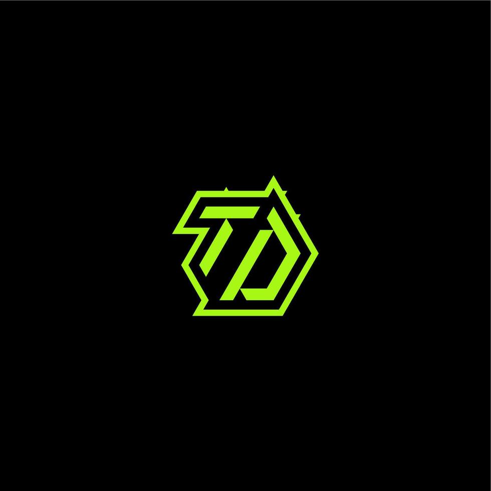 logo design concept cool and dynamic monogram TD esport gaming initial letter vector