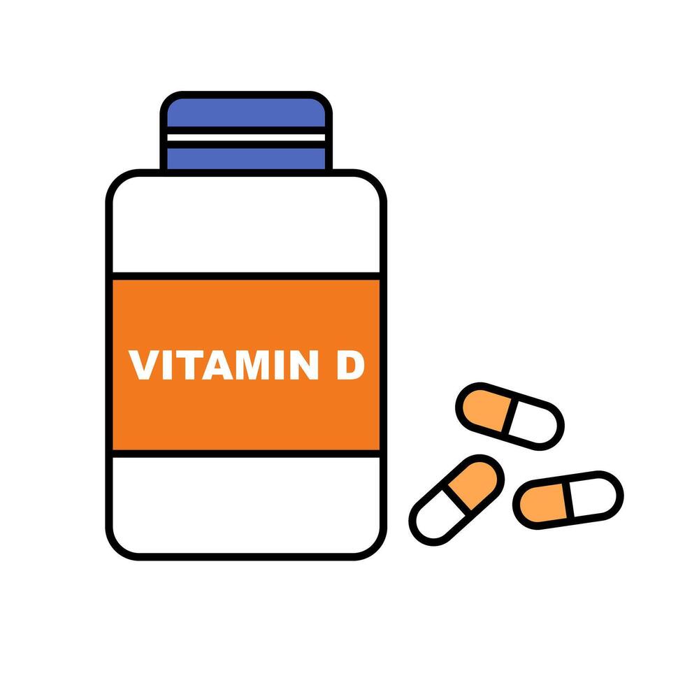 Vitamin D supplement icon. vector