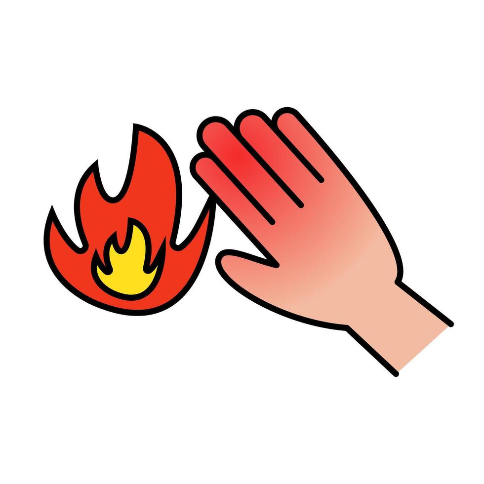 Flat design burn icon. vector