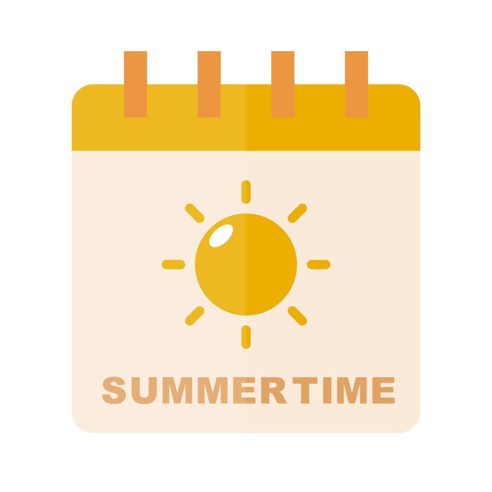 Flat design summertime calendar icon. vector
