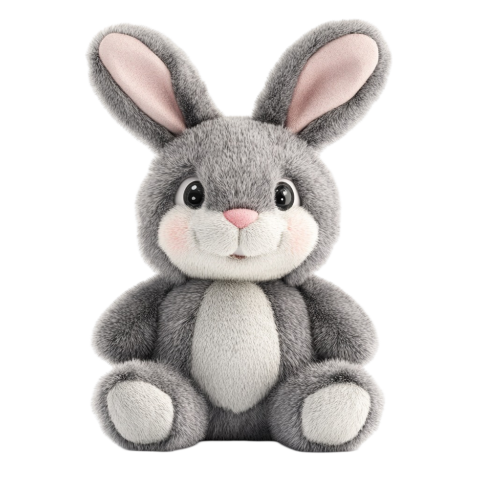 Tiny Bunny Sniffing Flowers Transparent Background png