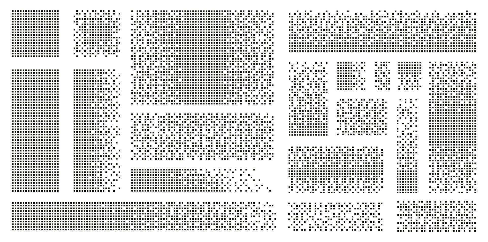 Pixel Disintegration Effect. Abstract Illustration Rectangle Element set vector