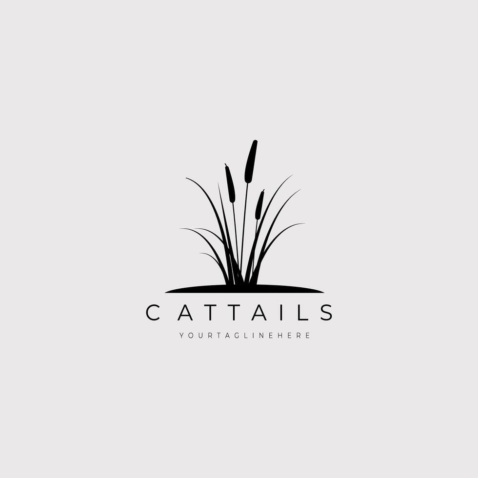 cattails logo illustration design good for nature symbol vector
